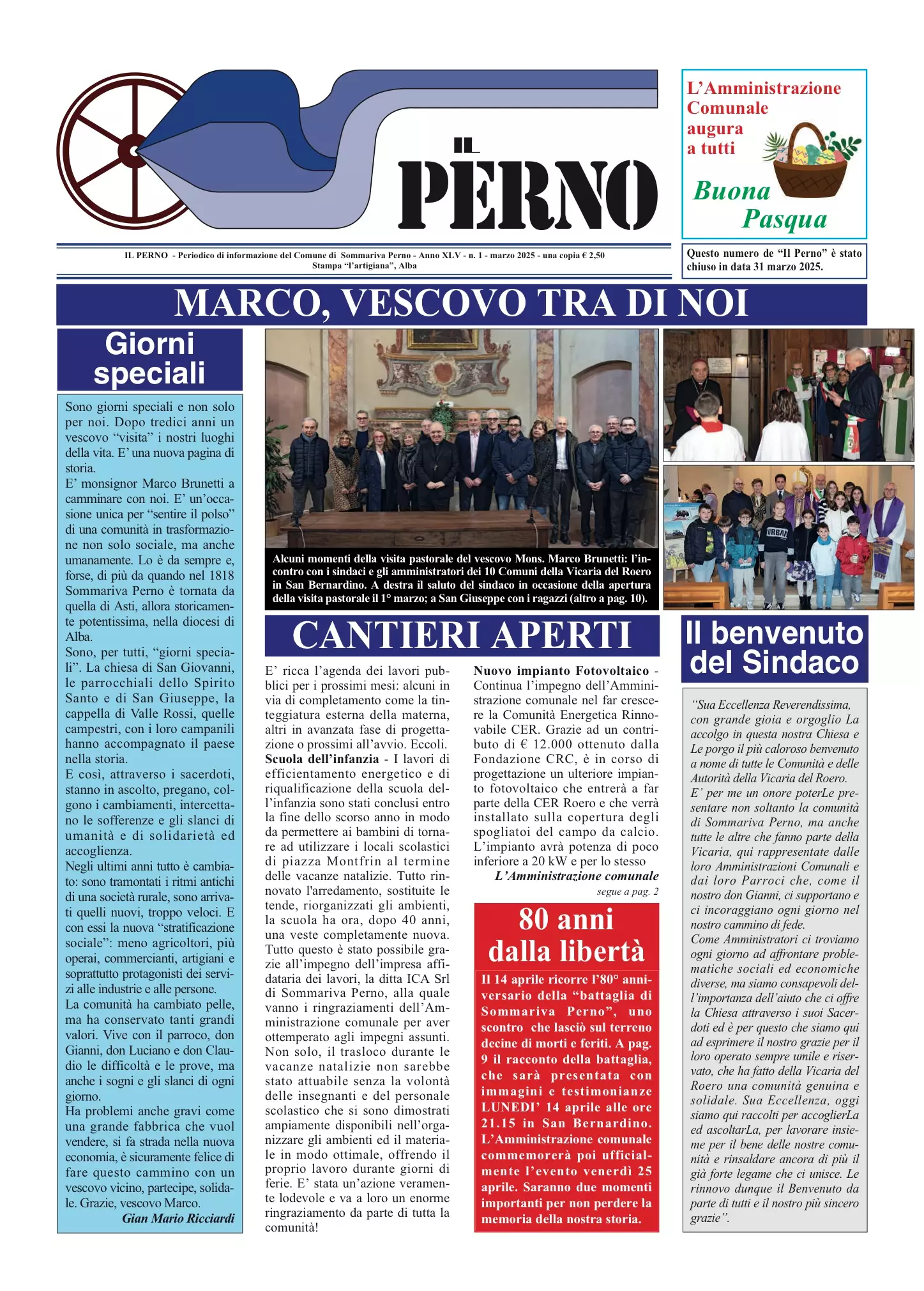 Prima pagina de Il Perno n. 1.2025